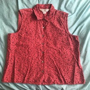 Vintage Casual Corner Annex Women’s Size Medium Printed Sleeveless Button Up Top
